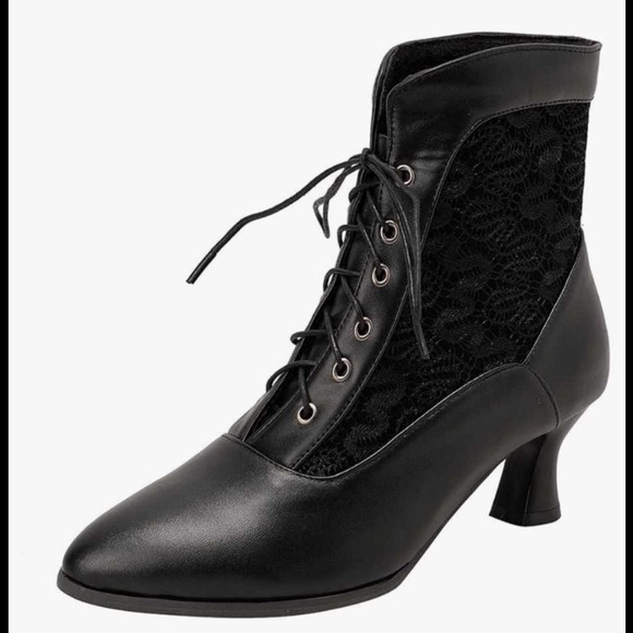 LanreyTaley Women Victorian Lace Booties size 7.5 - Picture 1 of 1